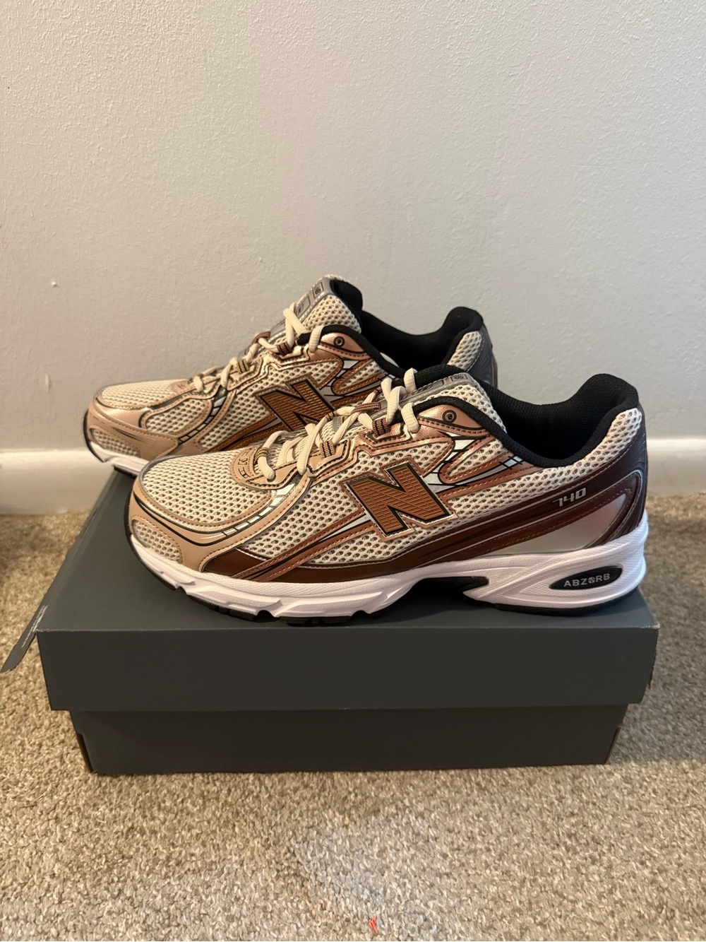 New Balance Men's 740 Beige Brown Athletic Shoes